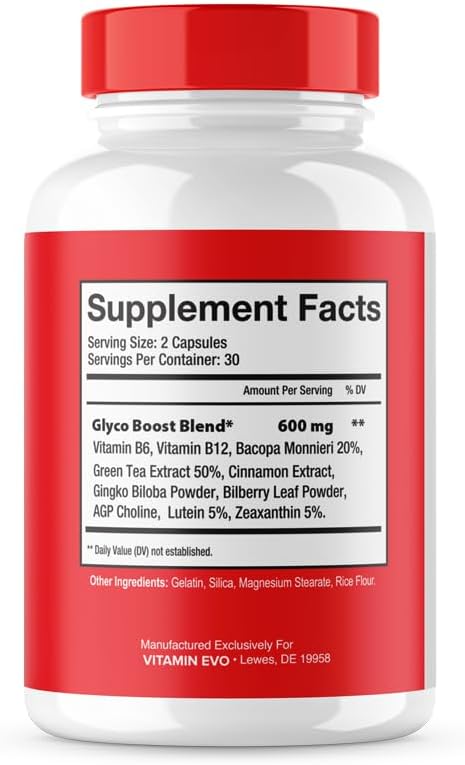(5 Pack) Glyco Boost Glycoboost Maximum Glyco Optimiser Strength Glycogen Pills, GlycoBoost Advanced Blood Supplement Capsules Support Formula, Glycoboost Natural Ingredient Supplement (300 Capsules) - görsel 6