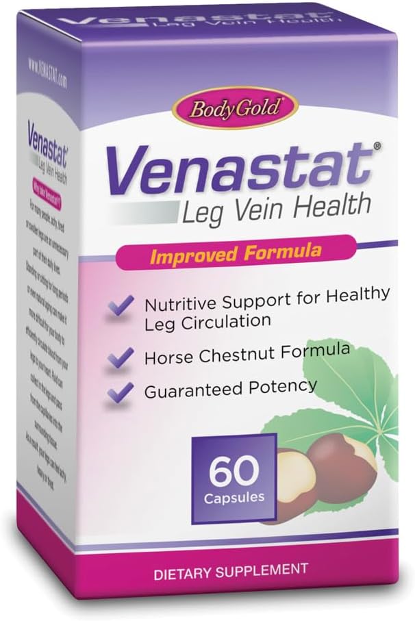 Body Gold Venastat - Leg Vein Support Supplement with Horse Chestnut & Diosmin, 105 Capsules - görsel 7