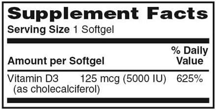 Vitamin D3 5000 IU High Potency Softgels – 100 Capsules per Bottle, Pack of 12 - görsel 3