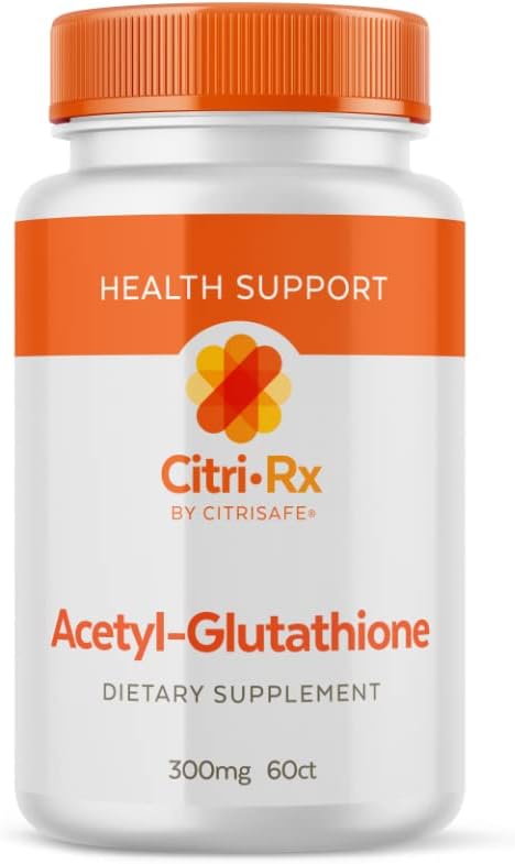 CitriRx Acetyl Glutathione - 300mg, 2 Months Supply - Made in USA - Best Absorption Antioxidant with Magnesium - 60 Capsules - görsel 1