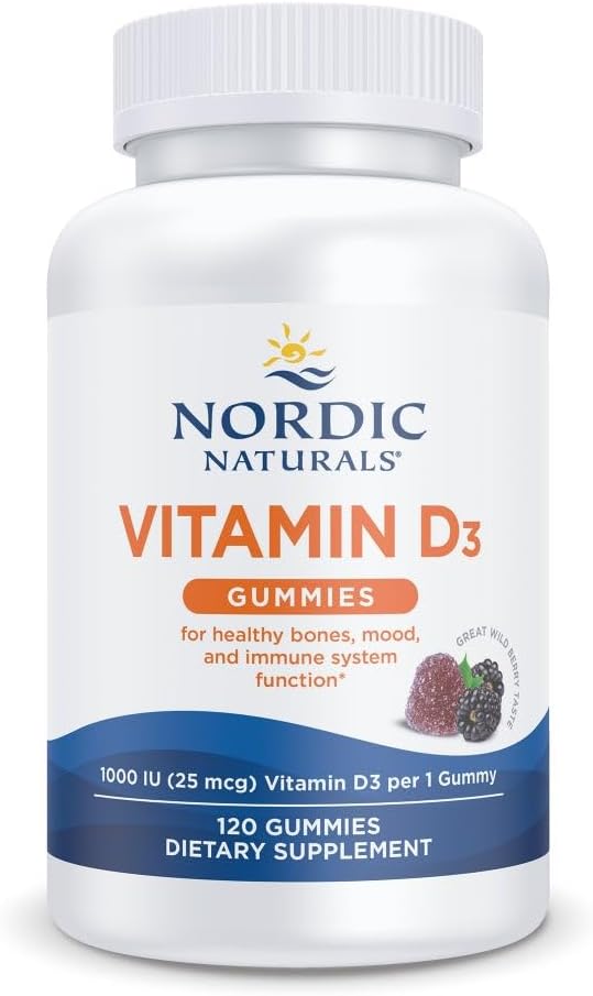 Nordic Naturals Vitamin D3 Gummies, Wild Berry - 1000 IU with Iron - 120 Gummies - görsel 1