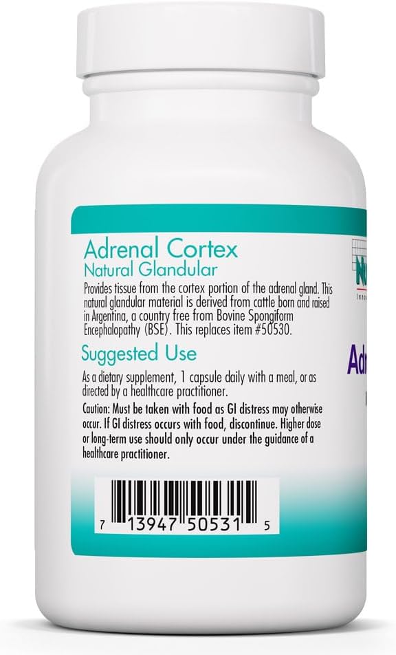 NutriCology Adrenal Cortex – Bovine Glandular Food Supplement 100 mg – 100 Vegicaps - görsel 3