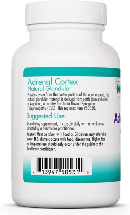 NutriCology Adrenal Cortex – Bovine Glandular Food Supplement 100 mg – 100 Vegicaps