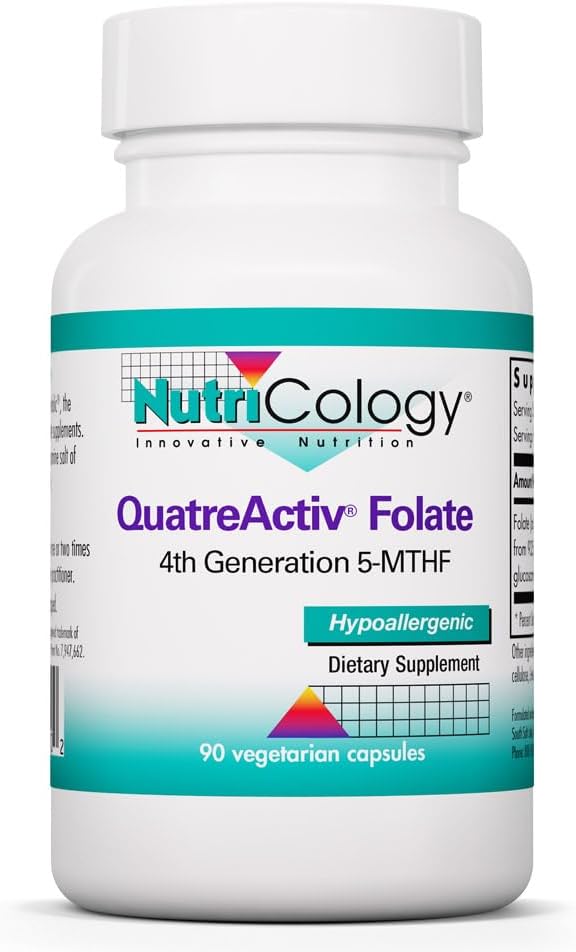 Nutricology QuatreActiv Folate - 833 mcg DFE 5-MTHF (Quatrefolic) - 90 Capsules - görsel 1
