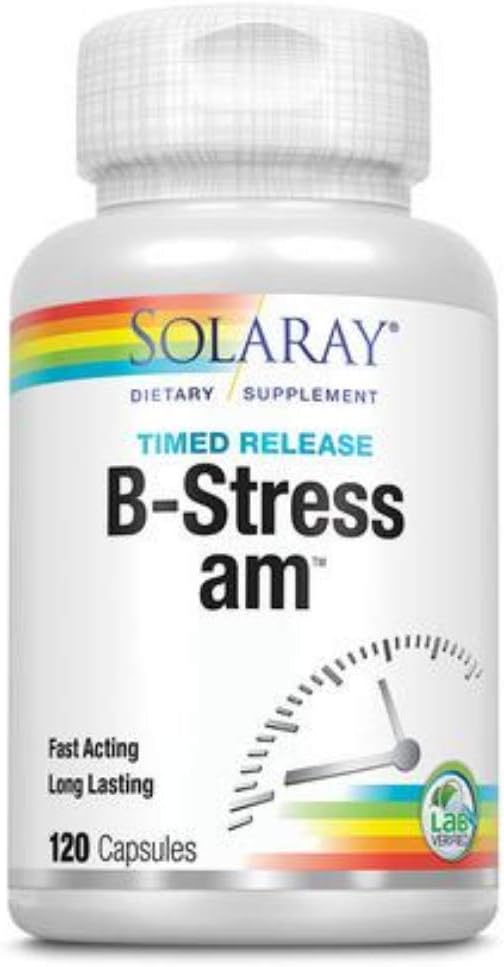 SOLARAY B Stress AM Two Stage Timed Release Supplement, 120 Capsules - görsel 1