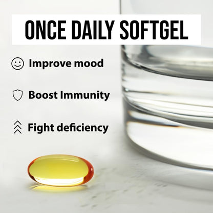Wellness Warrior Vitamin D3 125mcg 5,000 IU Cholecalciferol Organic Extra Virgin Olive Oil 30 Softgels