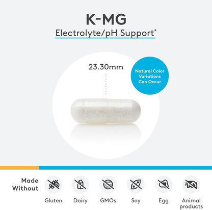 XYMOGEN K-Mg Citrate - Potassium & Magnesium Citrate - Electrolyte, Muscle & Nerve Function Support - Vegan, Gluten-Free, & Non-GM - 60 Capsules