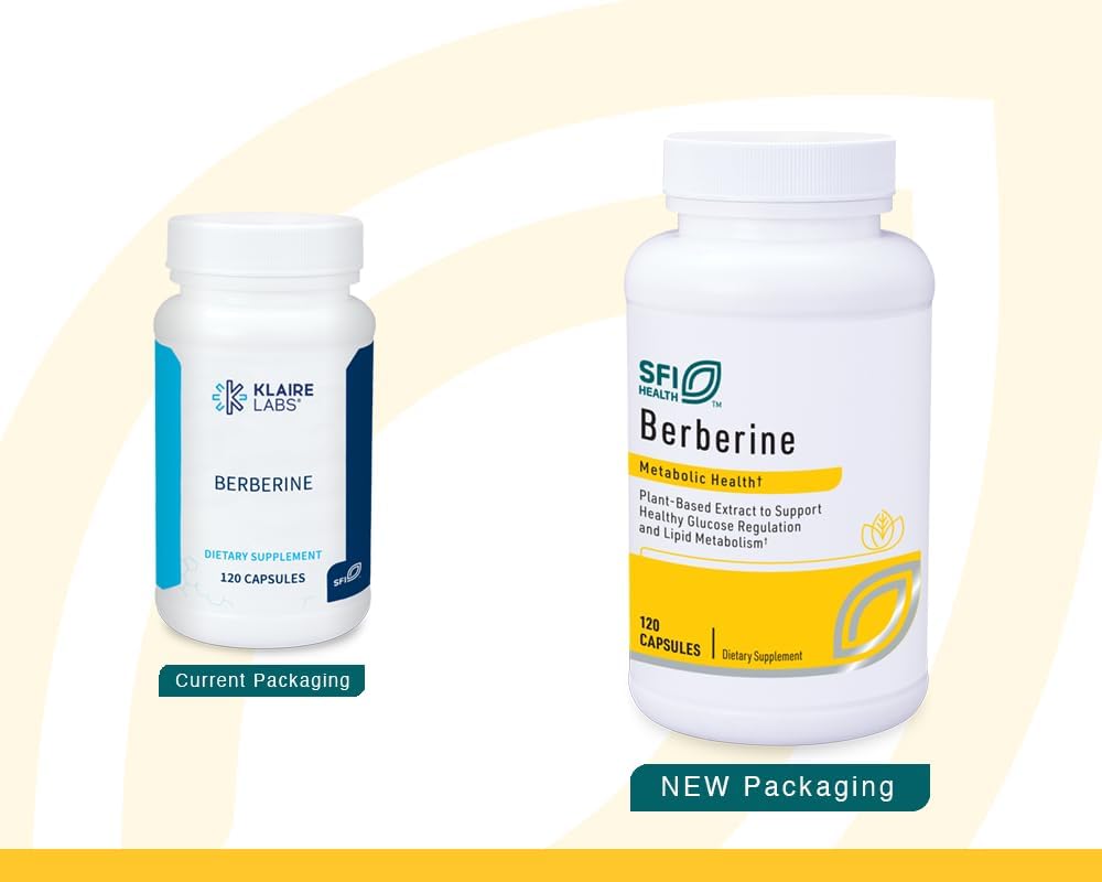 Klaire Labs SFI Health Berberine HCl 500mg - Berberine Supplement - Gluten-Free, Hypoallergenic (120 Capsules) - görsel 2