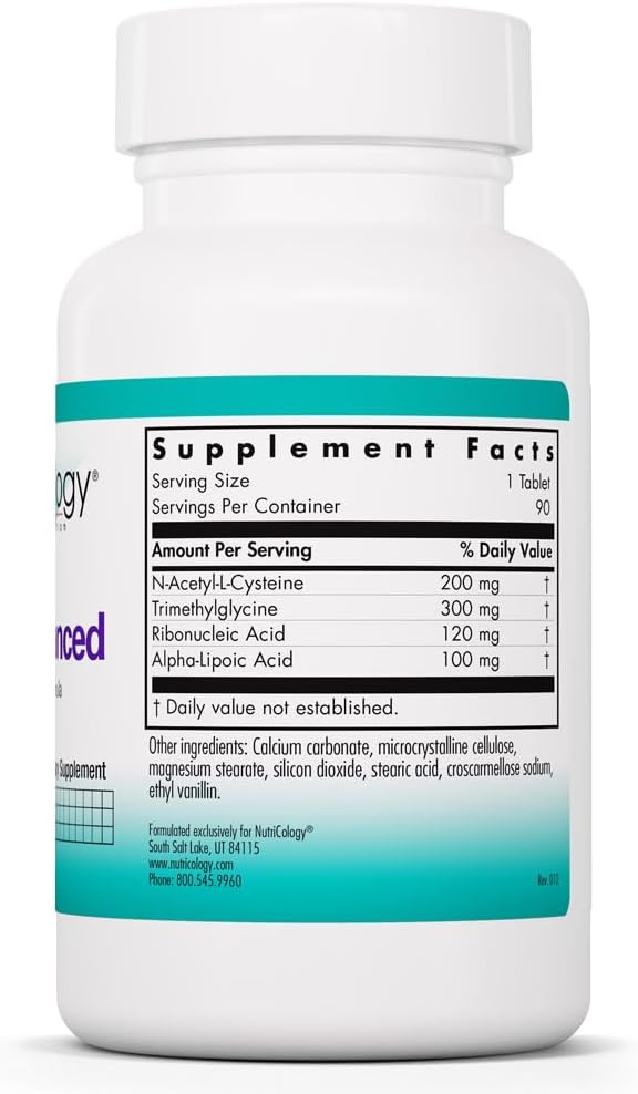 NutriCology NAC Enhanced - N-Acetyl-L-Cysteine Supplement, 90 Tablets - görsel 2