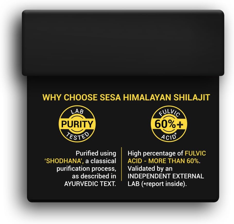 Sesa Himalayan Shilajit Resin – 100% Ayurvedic Fulvic Acid Trace Mineral Supplement - görsel 9
