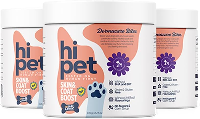 Skin and Coat Boosting Bites for Dogs - Soft Dog Chews, Dog Vitamins and Supplements, Supports Coat and Skin Appearance, 104 ml (Pack of 3) - görsel 1