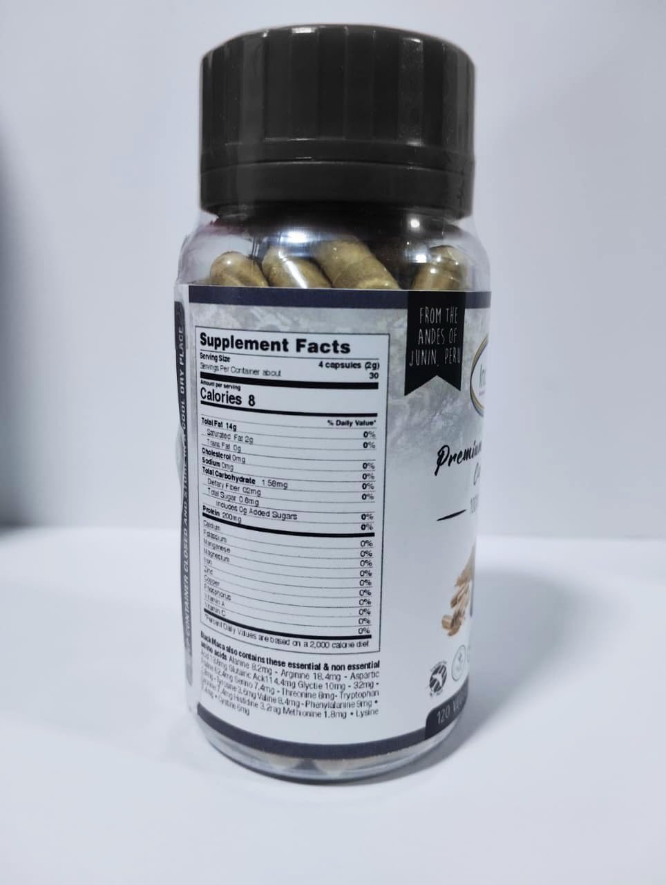 Incaliving Premium Black Maca Veggie Capsules – 120 Count, Organic Peruvian Maca - görsel 2