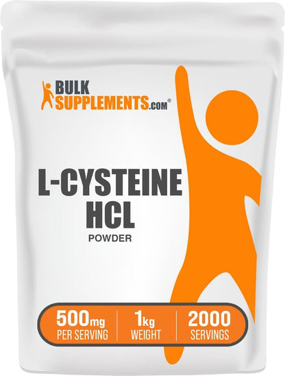 BulkSupplements.com L-Cysteine HCl Powder - 500mg per Serving, 1kg (2.2 lbs)