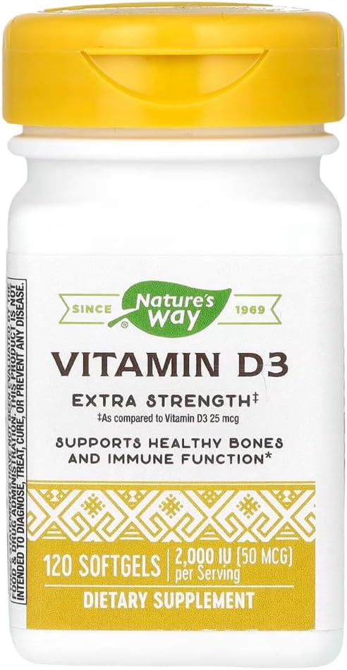 Nature's Way Vitamin D3 2000 IU, 120 Softgels - görsel 1
