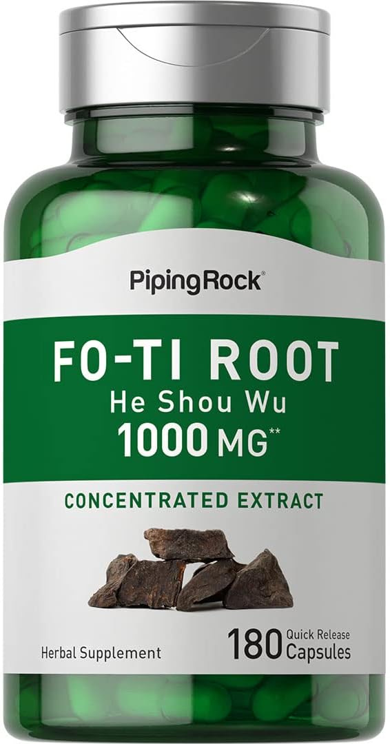Piping Rock Fo-Ti Root Extract – 180 Capsules | He Shou Wu Supplement - görsel 1