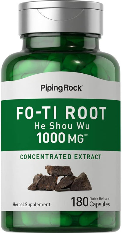 Piping Rock Fo-Ti Root Extract – 180 Capsules | He Shou Wu Supplement