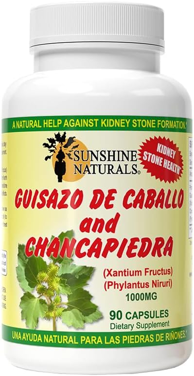 Sunshine Naturals Chanca Piedra with Guisazo de Caballo - Kidney & Urinary Support, 1000 mg, 90 Capsules