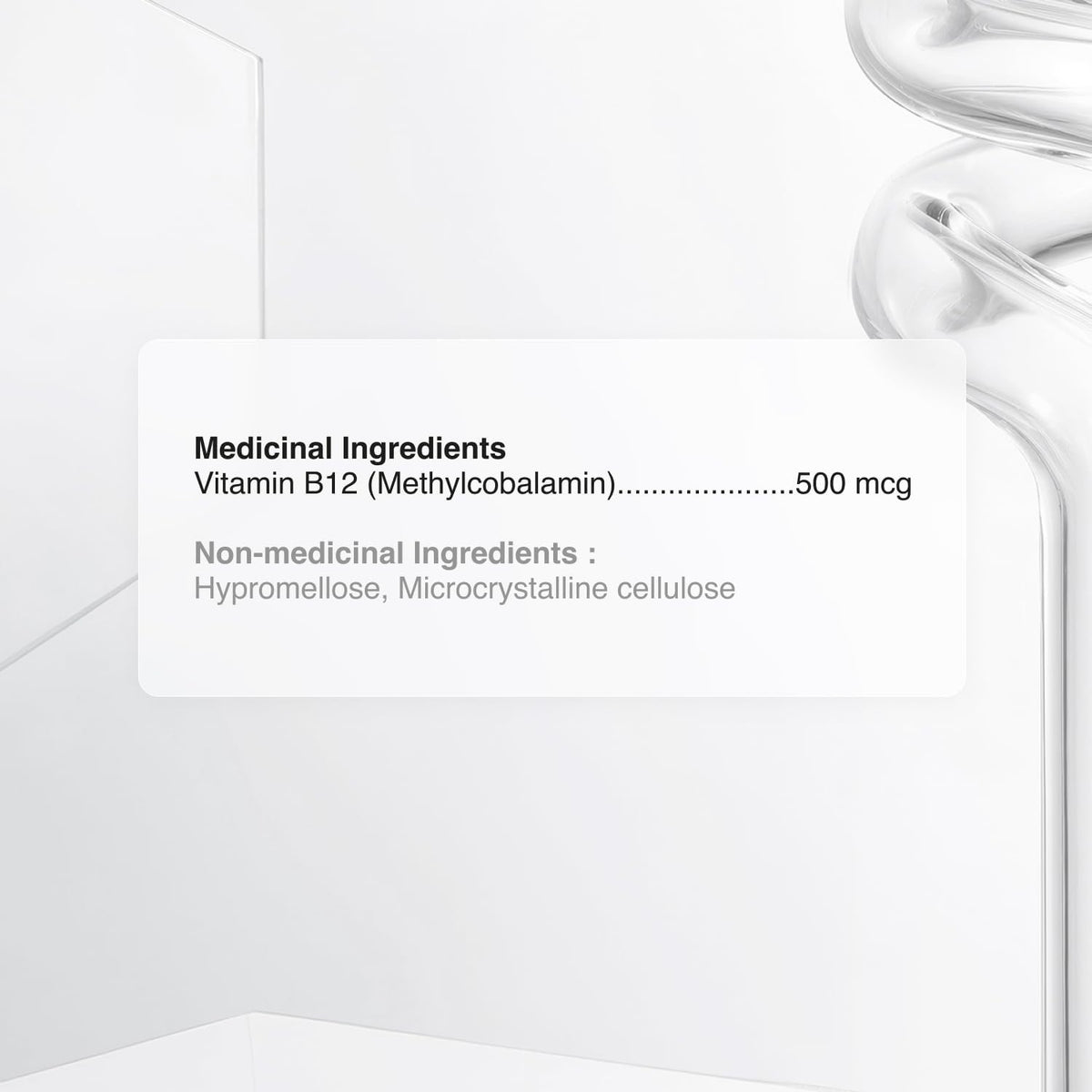 Biogenique Vitamin B12 - Methylcobalamin 500mcg for Energy Metabolism & Nervous System Support - Non-GMO, Gluten-Free, 90 Capsules - görsel 5