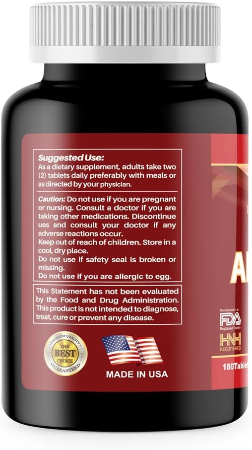 Dr.K&C Mega Albumin Protein Supplement 1000mg, 180 Tablets - Egg White Albumin for Daily Energy & Wellness Support - görsel 3