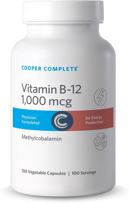 Cooper Complete Vitamin B12 1000 mcg, Methylcobalamin, 200 Capsules