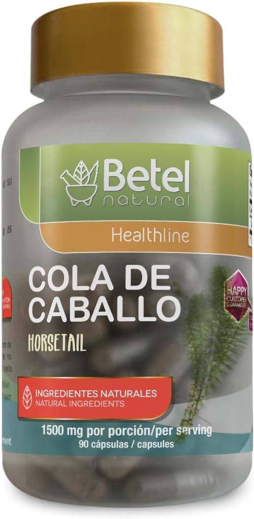 Betel Natural Horsetail Capsules | Cola de Caballo | 1500 mg | Healthy Nails, Skin and Hair - görsel 1