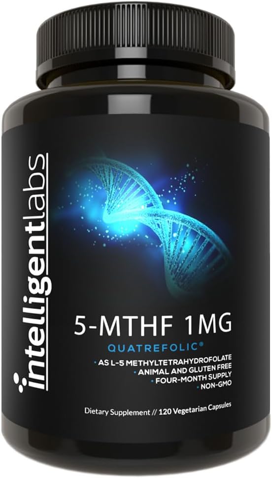 Intelligent Labs 5-MTHF Methylfolate 1mg – Quatrefolic® Activated Folate, 120 Capsules - görsel 1