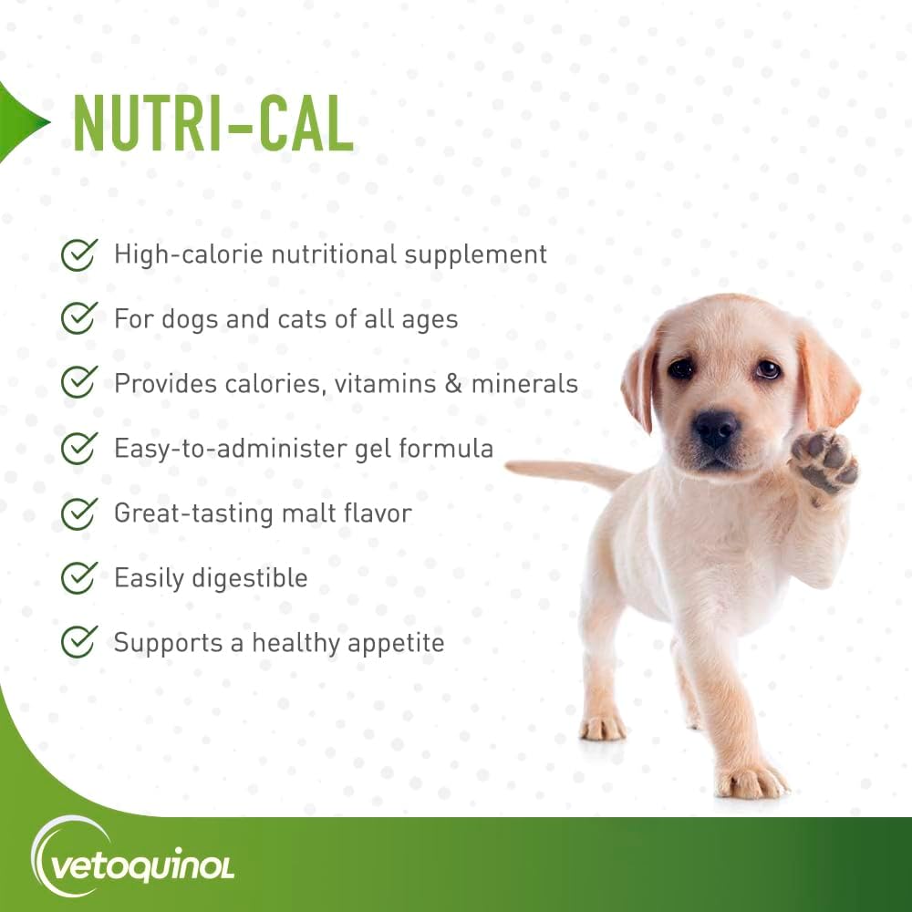 Vetoquinol Nutri-Cal - High-Calorie Nutritional Gel – Supports Daily Nutrition for Fussy Eaters – Essential Nutrients & Vitamins for Cats and Dogs – Easy-Feeding Oral Gel – 120 g (Pack of 2) - görsel 2