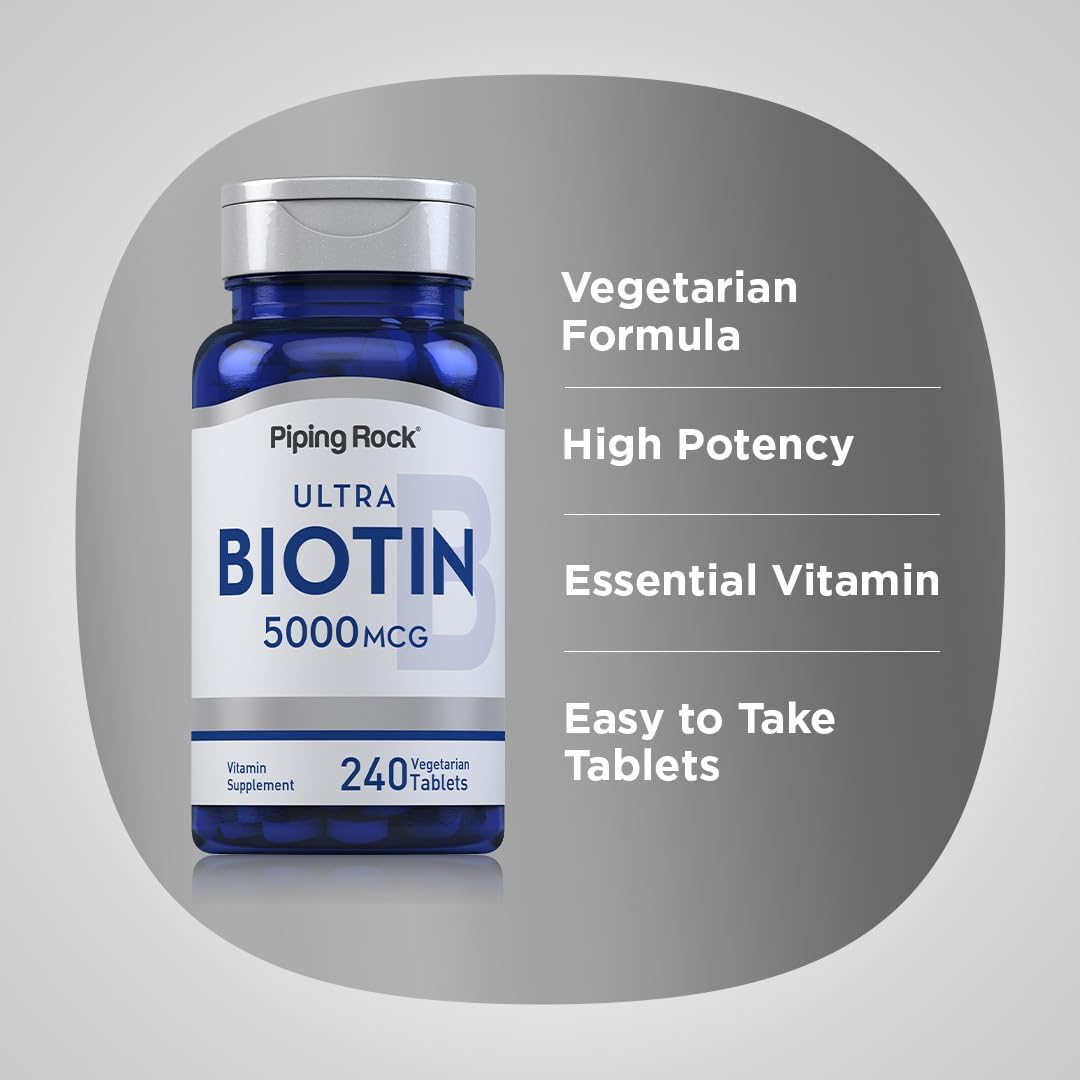 Piping Rock Biotin 5000mcg, 240 Tablets - görsel 4