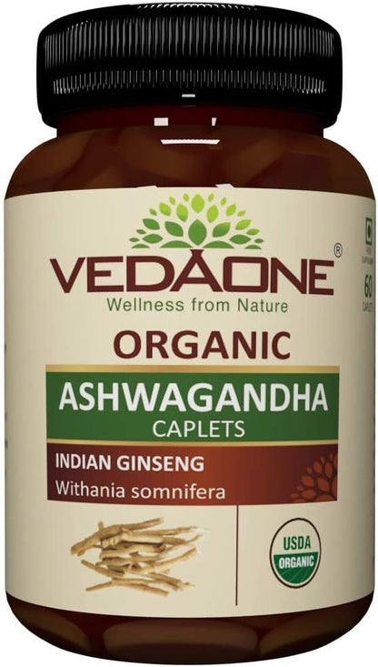 VEDAONE Organic Ashwagandha Tablets - 750mg, 60 Count