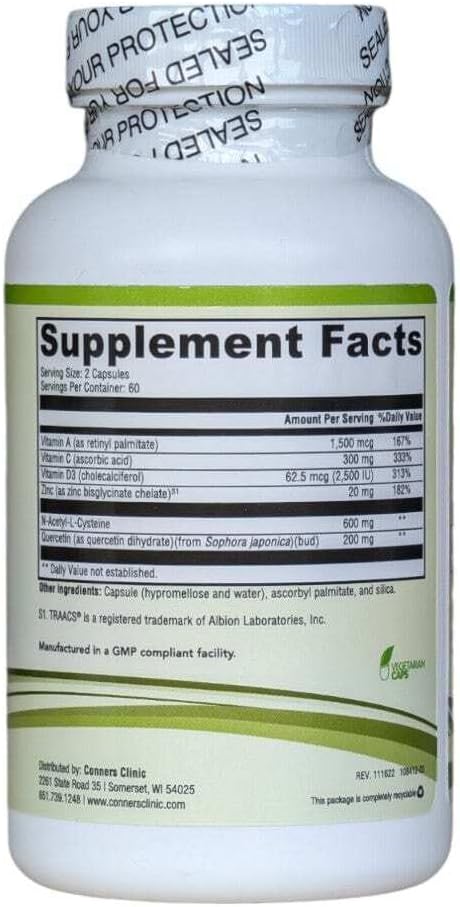 Clear CV - 120 Capsules | Immune System Support with Vitamin D, Zinc, Quercetin, NAC, Vitamin C - görsel 3