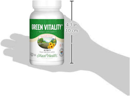 Super Greens Tablets – Green Vitality with Spirulina, Wheat Grass, Barley Grass & Chlorella – 180 Tablets