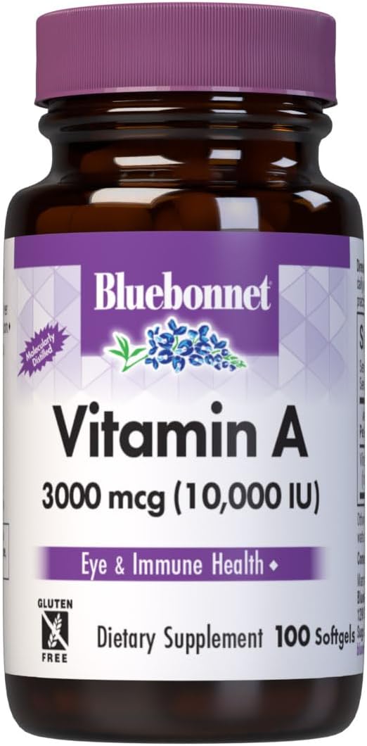Bluebonnet Nutrition Vitamin A 10,000 IU from Fish Oil - 100 Softgels - görsel 1