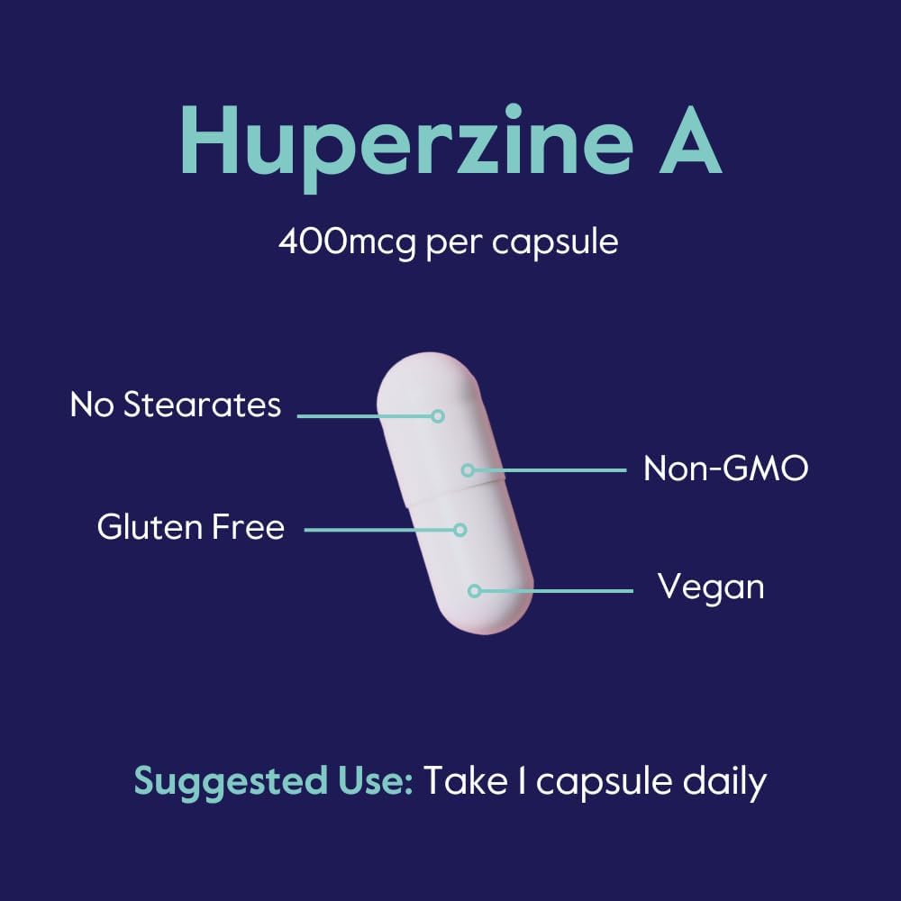 BESTVITE Huperzine A 400mcg (120 Vegetarian Capsules) – No Stearates – Vegan – Non-GMO – Gluten-free - görsel 5