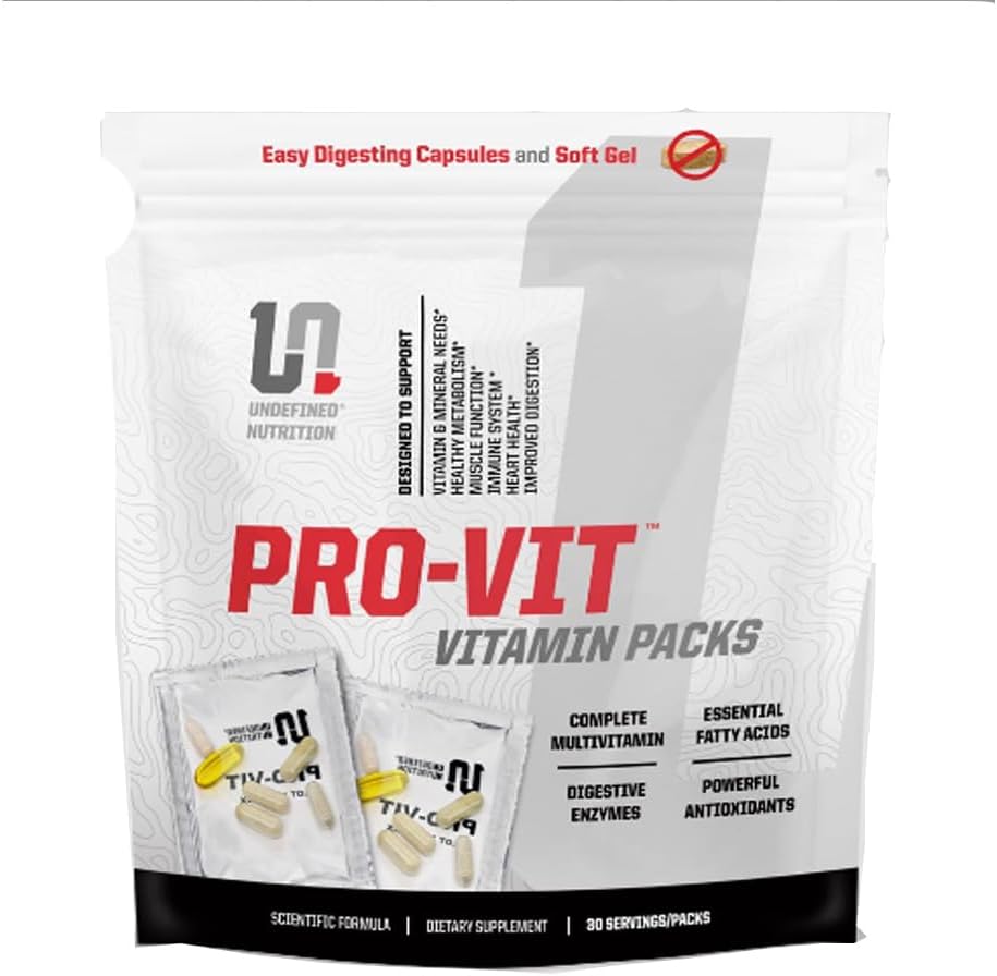 Undefined Nutrition Pro-VIT by Brian Shaw – All-in-One Vitamin & Mineral Supplement Pack (30 Day Supply) - görsel 1