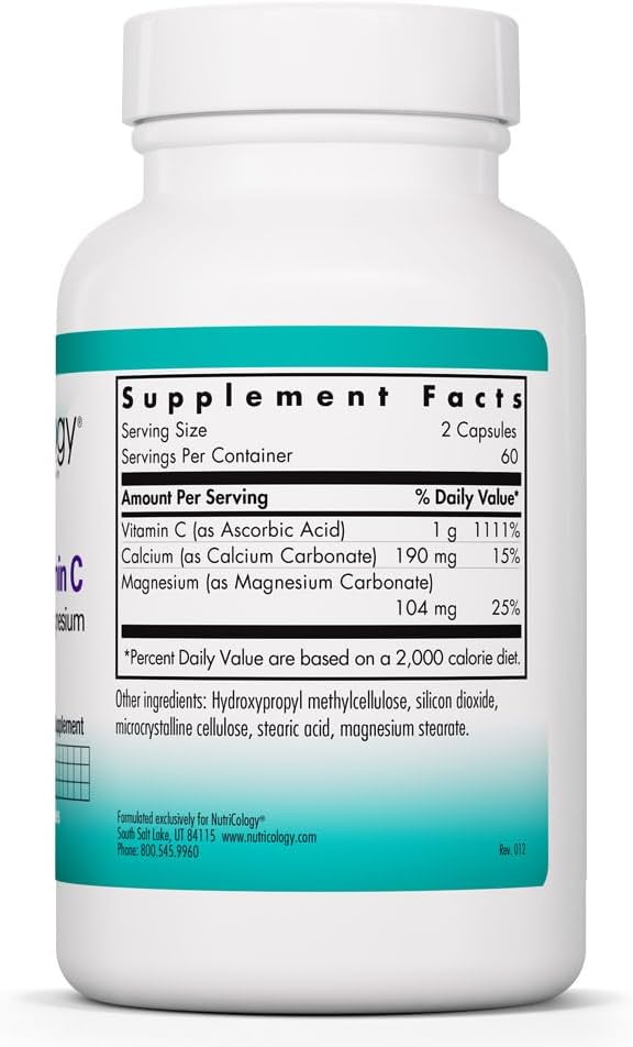 Allergy Research Group NutriCology Buffered Vitamin C – 1000 mg – 120 Vegetable Capsules - görsel 2