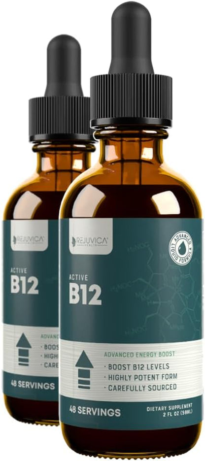 Rejuvica Health Active B-12 Liquid Supplement – 3000µg, Fast-Absorbing, Great Flavour