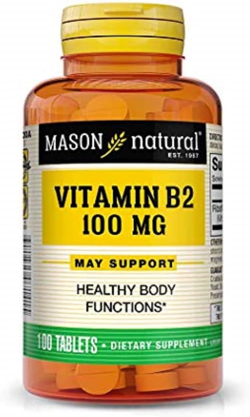 Mason Natural B2 (Riboflavin) 100mg Tablets, 100 Tablets - görsel 1