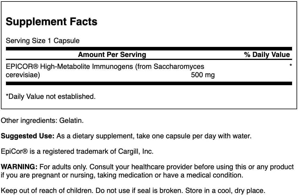 Swanson EpiCor High-Metabolite Immunogens - 500 mg, 30 Capsules - görsel 2