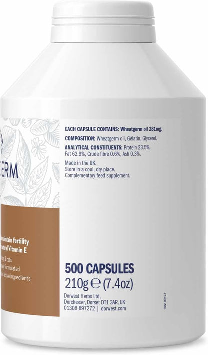 Capsules with Wheatgerm Oil for Dogs and Cats by Dorwest
