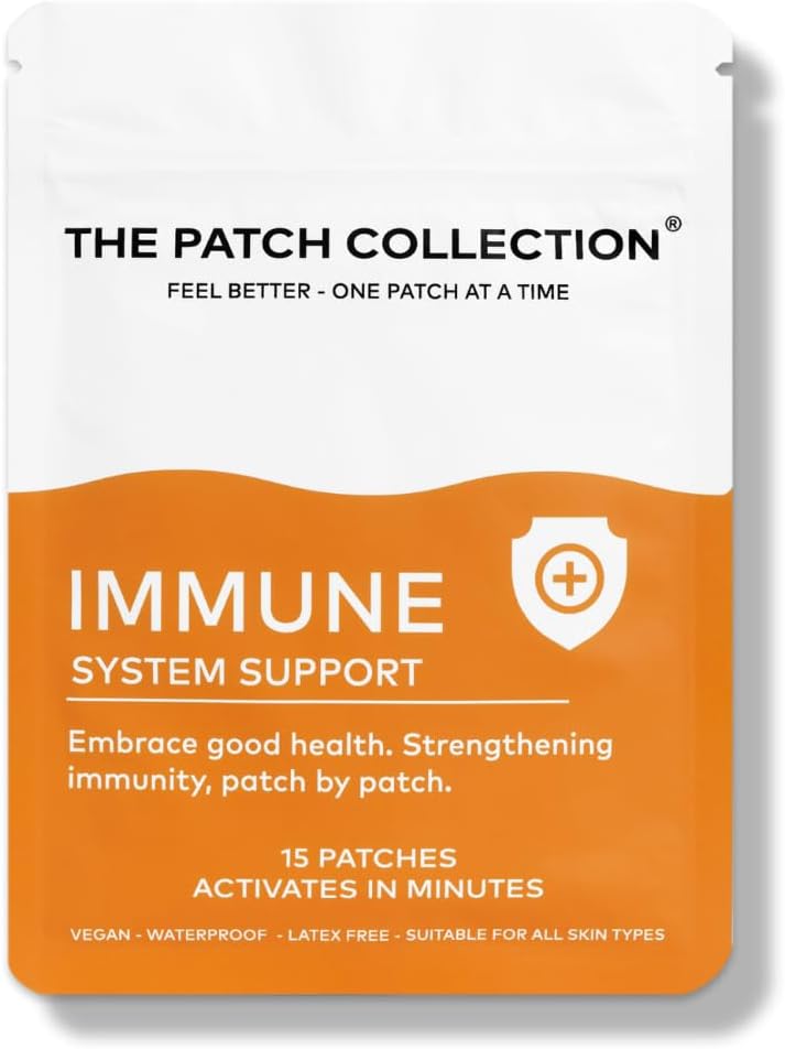 The Patch Collection® - High Strength Immune System Support Patch | 6-in-1 Complex with Vitamin C, D, B12, Zinc, Turmeric, Elderberry, Ginkgo Biloba, Echinacea | Vegan & Latex Free (Pack of 15) - görsel 1