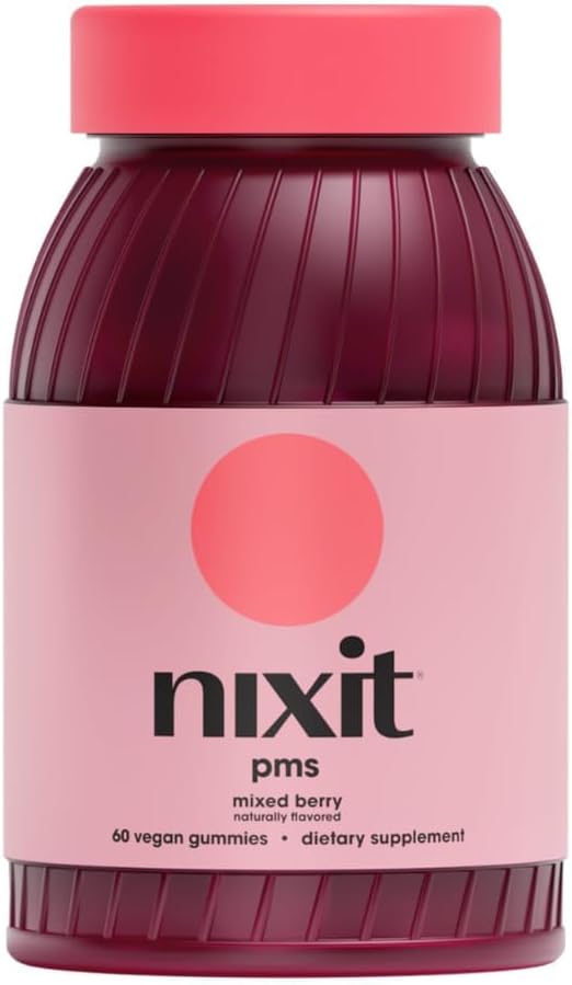 nixit PMS Support Gummies - Chasteberry & Ashwagandha - Vegan - Mixed Berry - 60 Gummies - görsel 1
