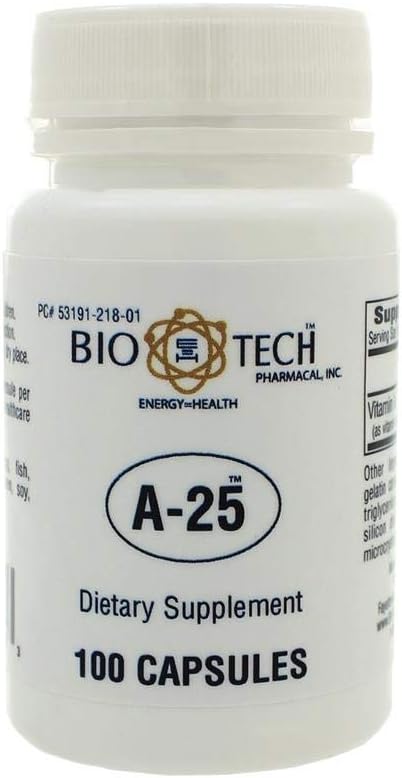 Bio-Tech Pharmacal A-25 Vitamin A 25,000 IU - 100 Capsules - görsel 1