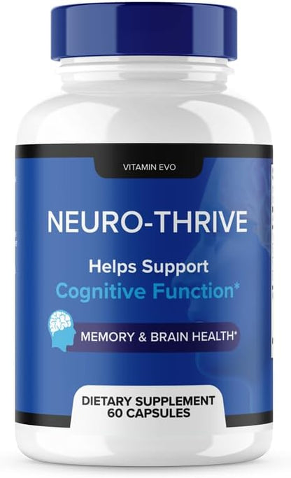 Neuro Thrive Brain Supplement - PQQ for Memory and Focus - 5 Pack (300 Capsules)