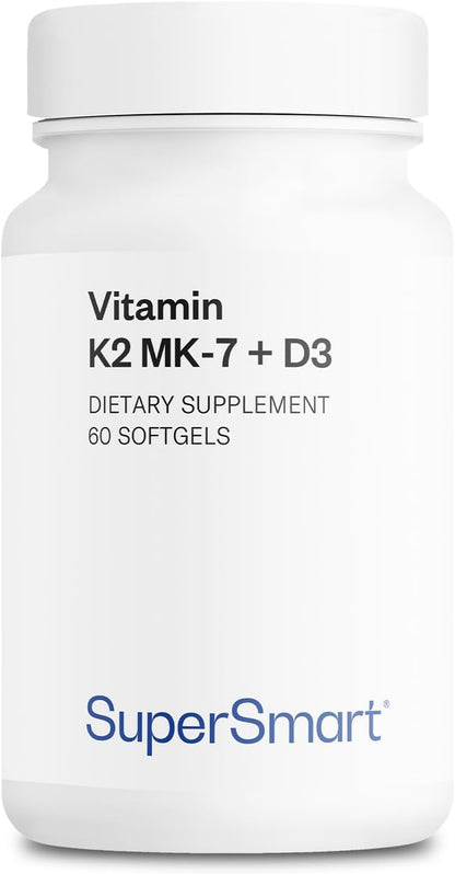 Supersmart Vitamin K2 MK-7 with Vitamin D3, 90 mcg, 60 Soft gel capsules
