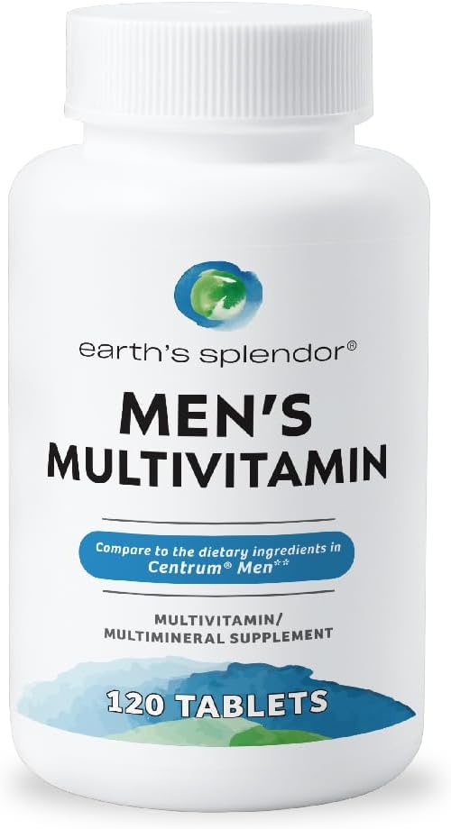 Earth's Splendor Men's Multivitamin with Vitamins D, C, B12, Zinc and Iron – 120 Tablets - görsel 1