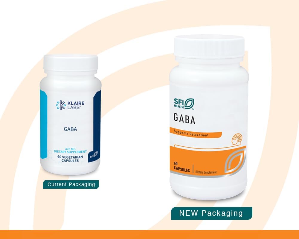 Klaire Labs SFI Health GABA – 420 mg Gamma-Aminobutyric Acid, 60 Capsules - görsel 2