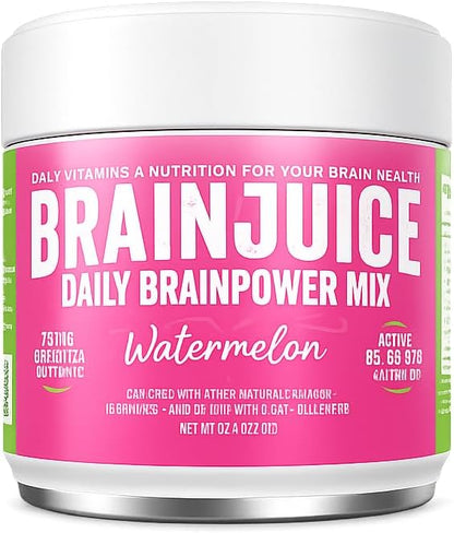 BrainJuice Nootropics Brain Support Supplement – Active Pomegranate Acai (15 Servings)