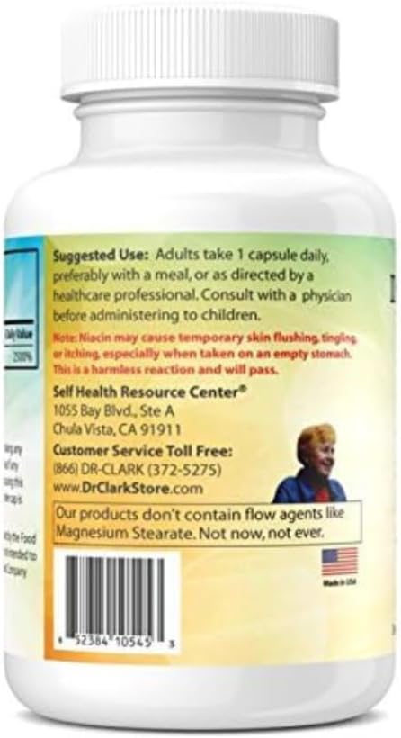 Dr Clark Niacin (Vitamin B3) Supplement – 500mg, 100 Gelatine Capsules - görsel 5