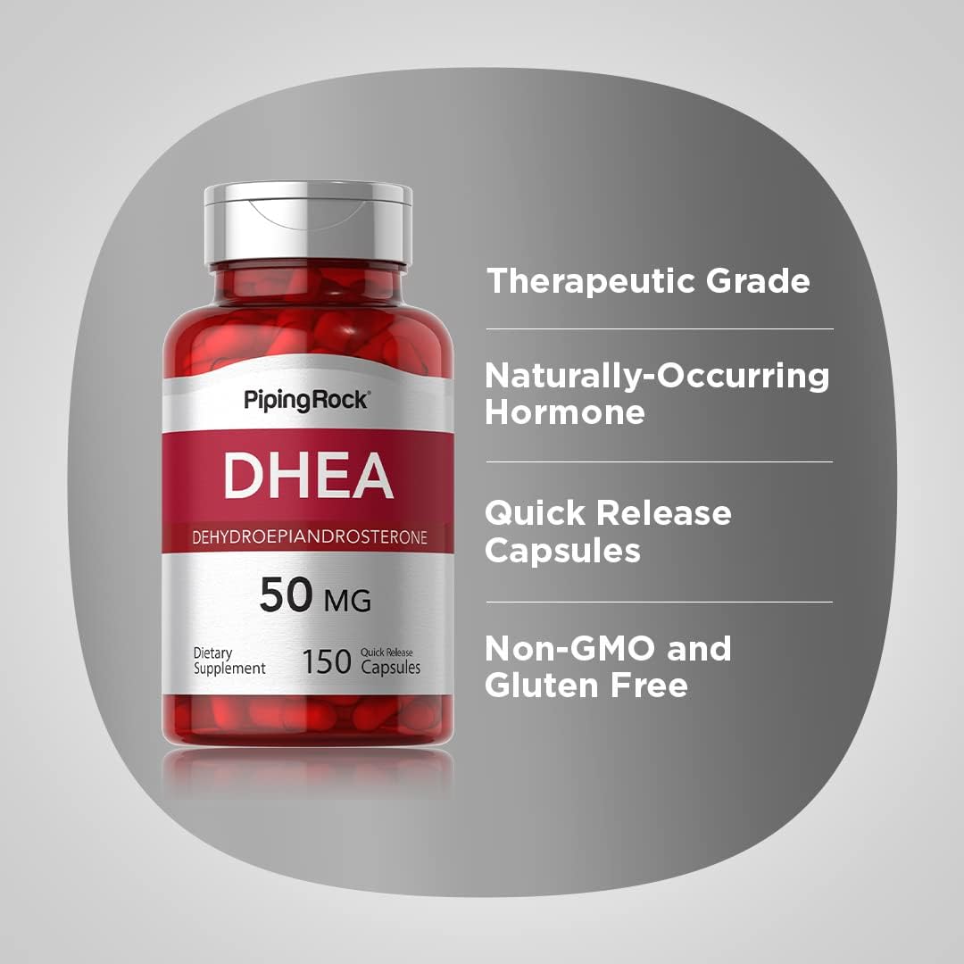 Piping Rock DHEA 50 mg - 150 Quick-Release Capsules - görsel 4