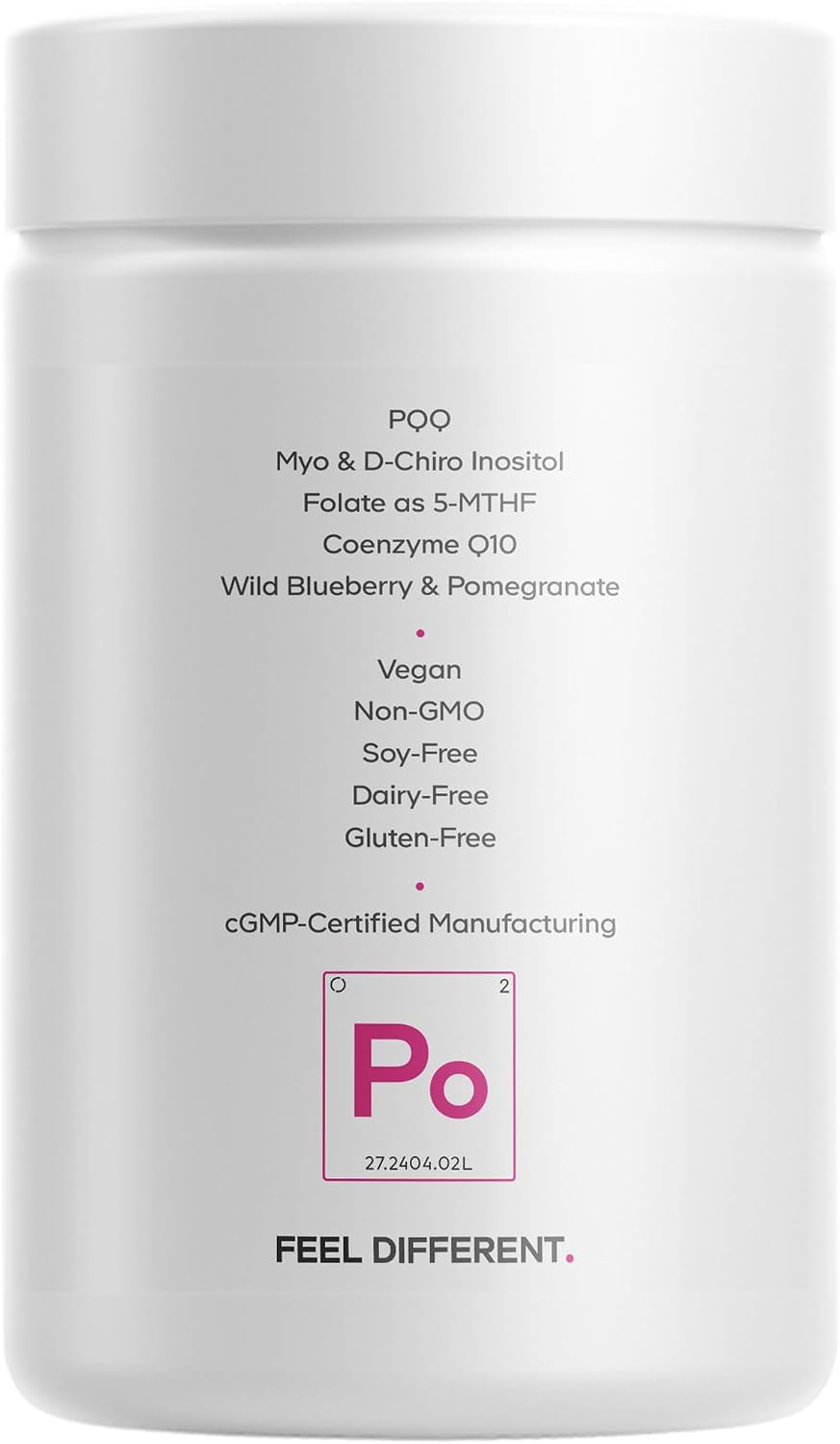 Codeage PQQ Ovarian Harmony+ Food Supplement - PQQ (Pyrroloquinoline Quinone), Myo-Inositol & D-Chiro-Inositol 40:1 Blend, Folate 5-MTHF, CoQ10, Wild Blueberry - Liposomal Delivery - Non-GMO - 120 Capsules - görsel 9